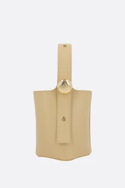 Borse A Mano>LOEWE borsa a secchiello Pebble mini in pelle liscia Neutro