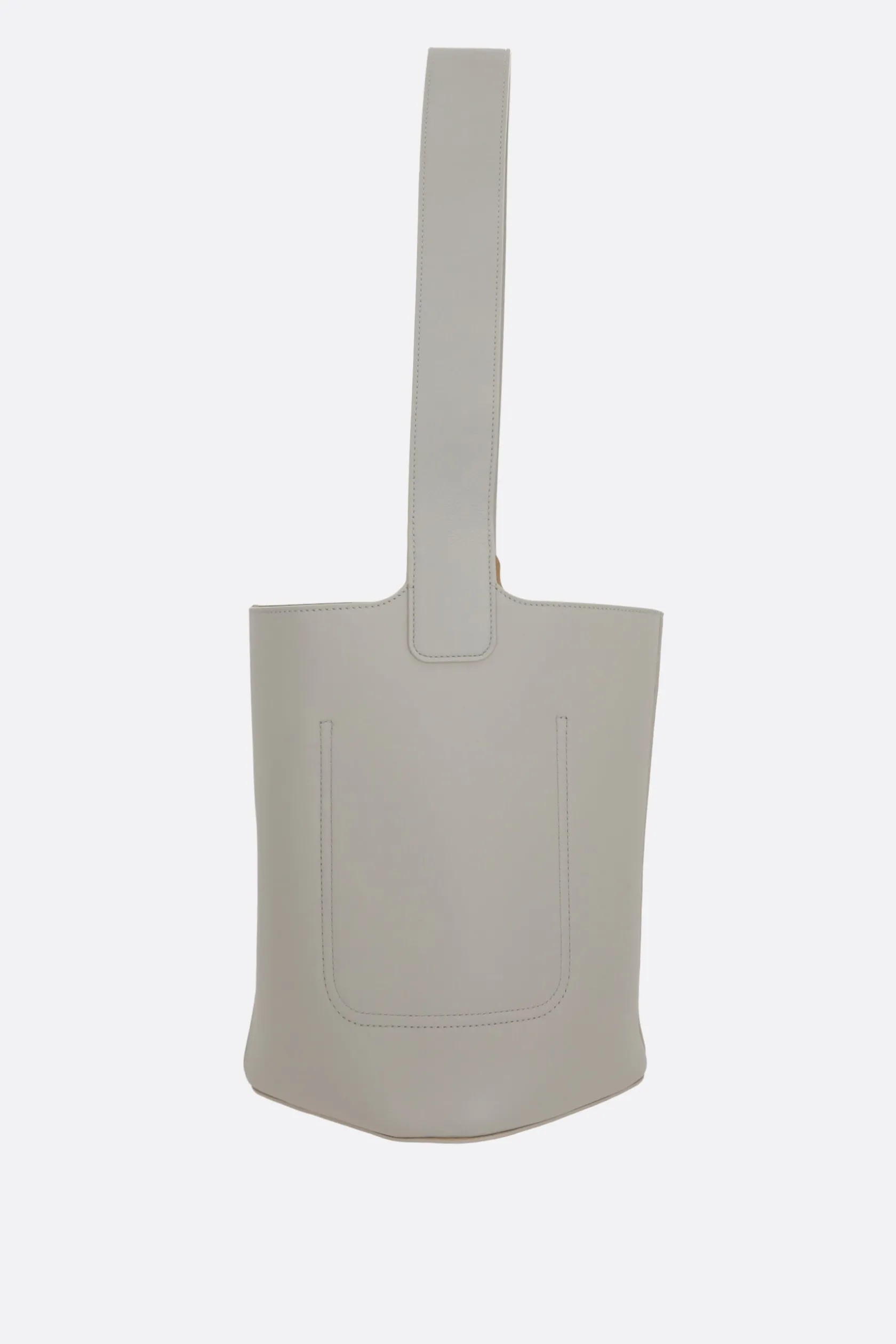 Borse A Tracolla>LOEWE borsa a secchiello Pebble media in pelle liscia Grigio