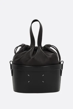 Borse A Mano>MAISON MARGIELA borsa a secchiello small in pelle liscia e nappa Nero
