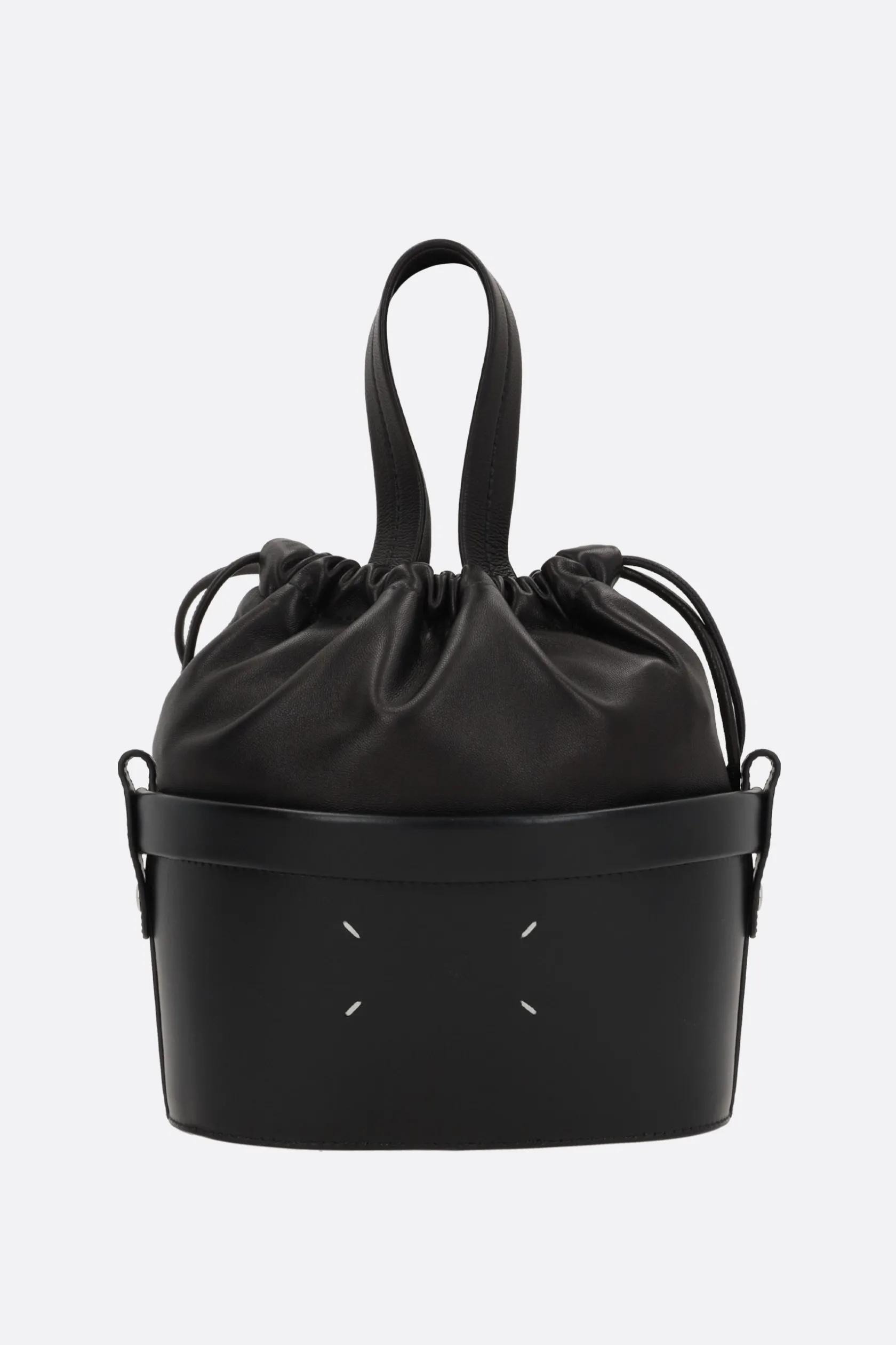 Borse A Mano>MAISON MARGIELA borsa a secchiello small in pelle liscia e nappa Nero