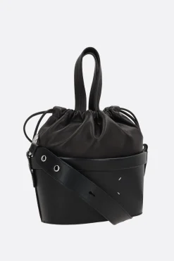 Borse A Mano>MAISON MARGIELA borsa a secchiello small in pelle liscia e nappa Nero