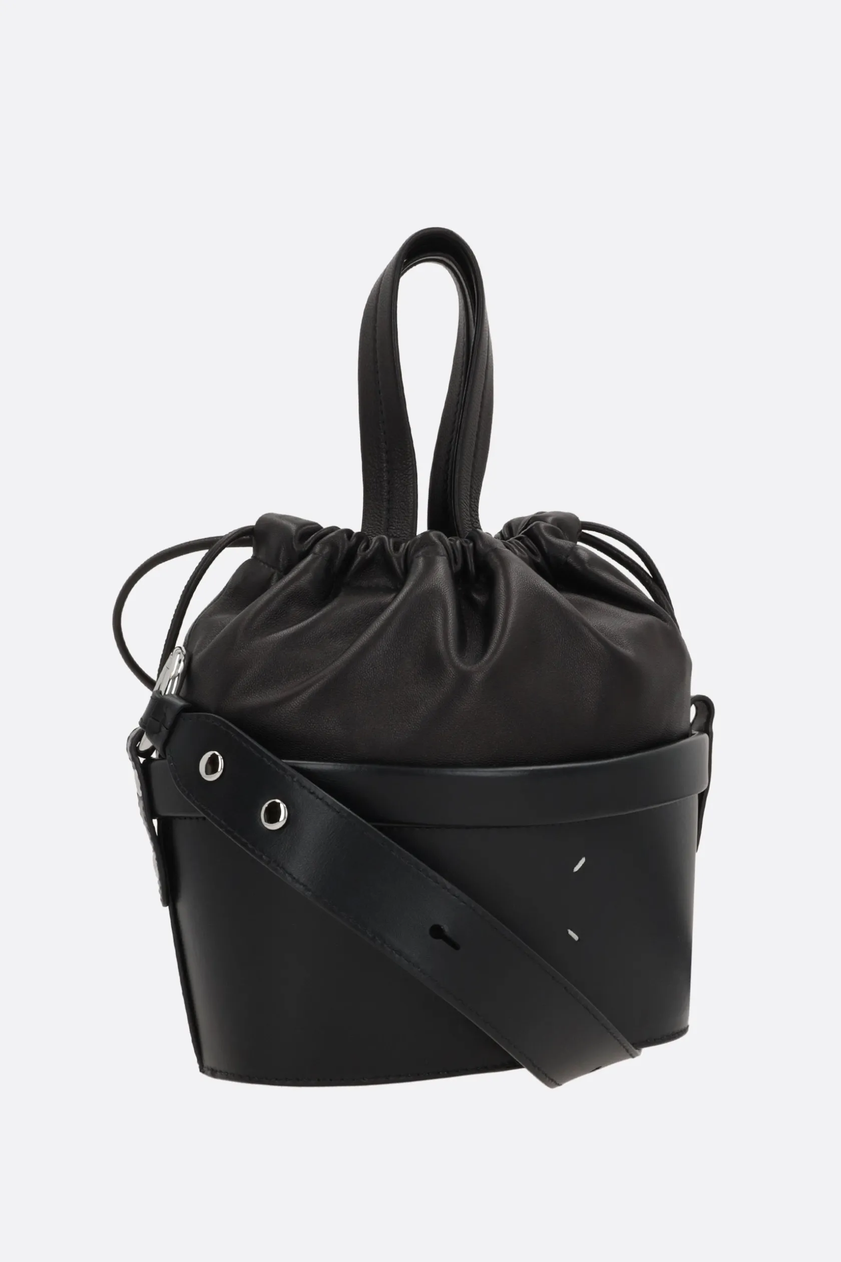 Borse A Mano>MAISON MARGIELA borsa a secchiello small in pelle liscia e nappa Nero