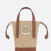 Borse A Mano>ROGER VIVIER borsa a secchiello Viv' Skate mini in rafia Marrone