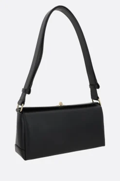 Borse A Tracolla>PLAN C borsa a spalla Baguette in pelle liscia Nero