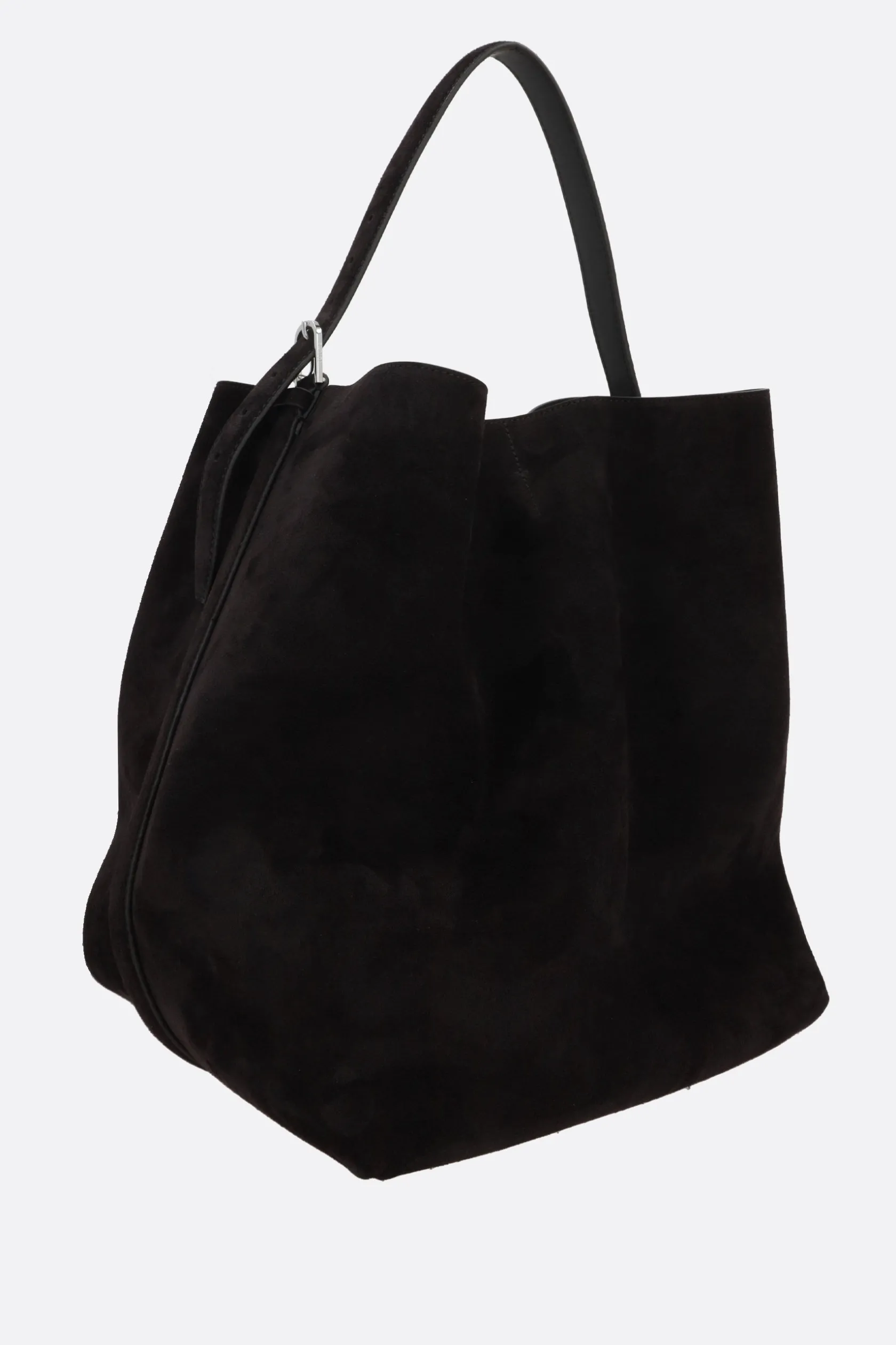 Borse A Tracolla>TOTEME borsa a spalla Belted in suede Marrone