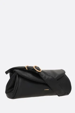 Borse A Tracolla>JIL SANDER borsa a spalla Cannolo small in pelle imbottita Nero