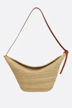Borse A Mano>INES BRESSAND borsa a spalla Croissant media in fibra naturale Marrone