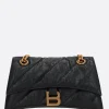 Borse A Tracolla>BALENCIAGA borsa a spalla Crush small in pelle matelassé Nero