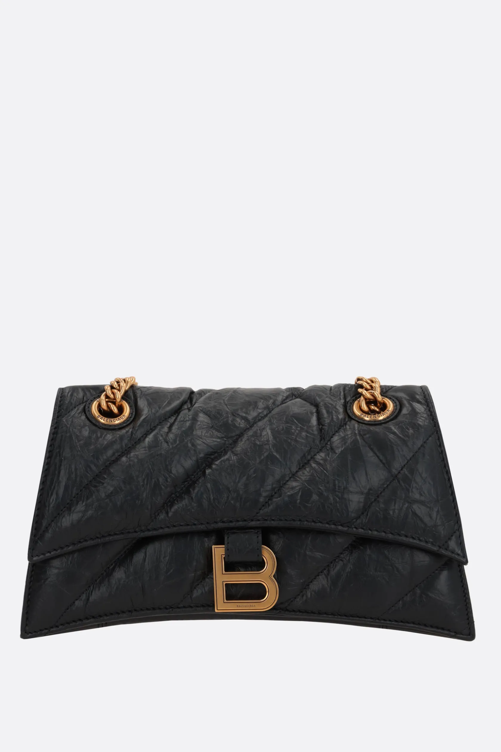 Borse A Tracolla>BALENCIAGA borsa a spalla Crush small in pelle matelassé Nero
