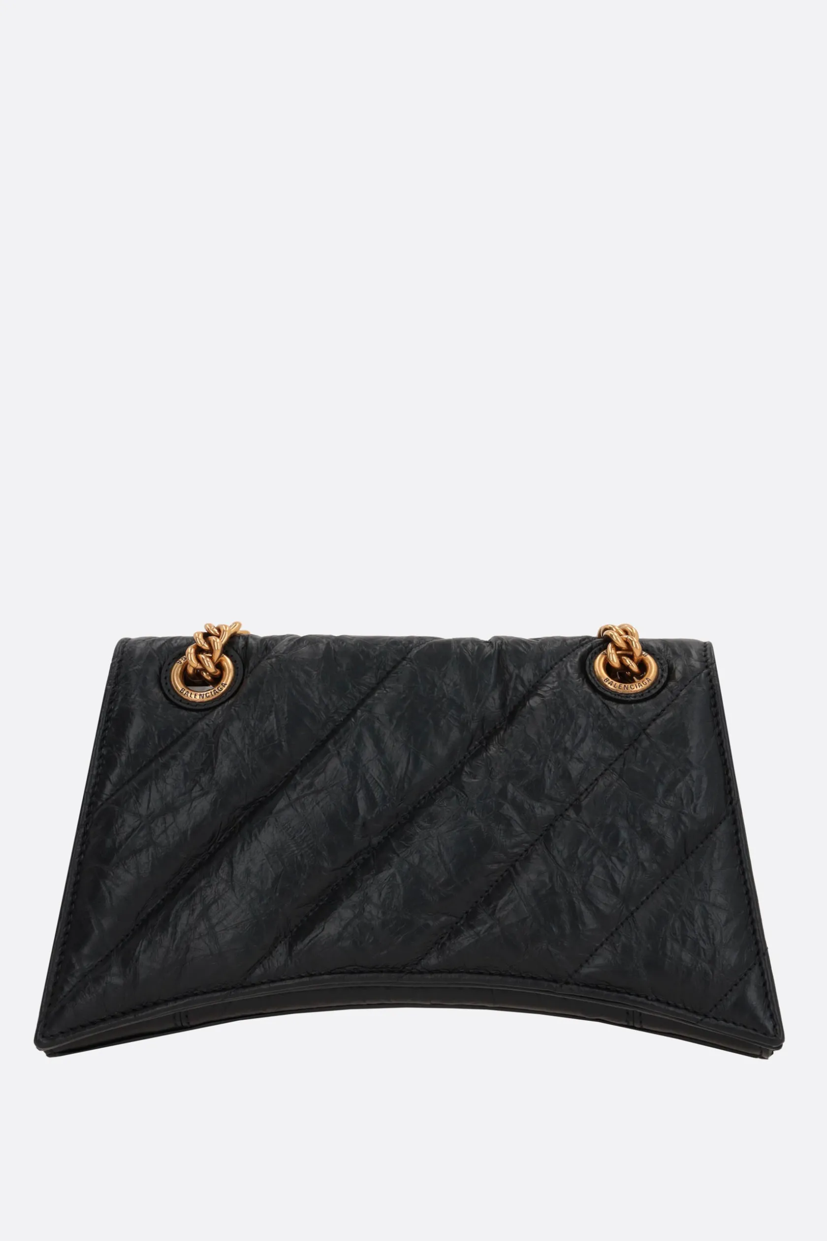 Borse A Tracolla>BALENCIAGA borsa a spalla Crush small in pelle matelassé Nero