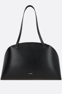 Borse A Tracolla>JIL SANDER borsa a spalla Curve media in pelle liscia Nero