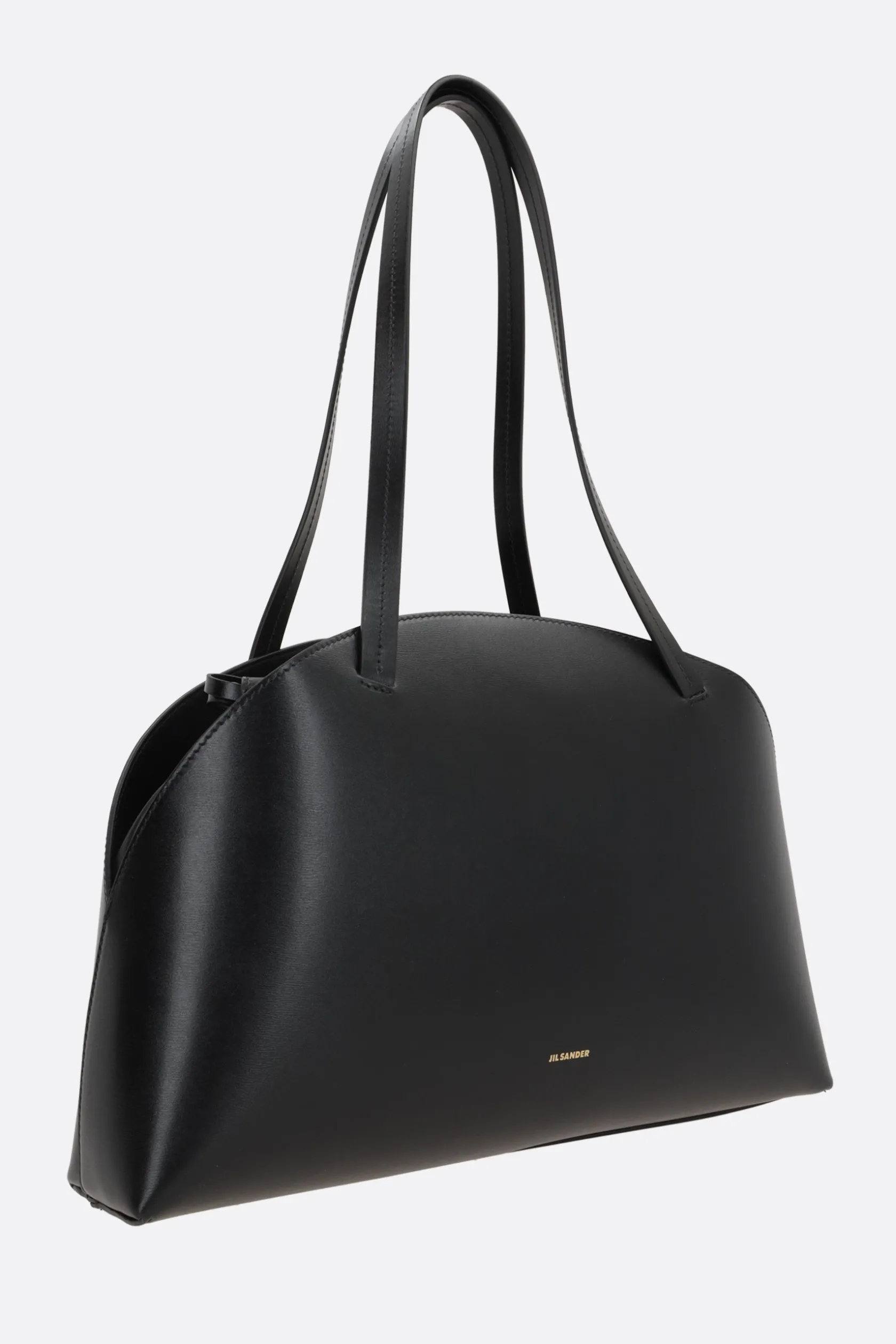 Borse A Tracolla>JIL SANDER borsa a spalla Curve media in pelle liscia Nero