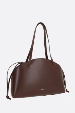 Borse A Tracolla>JIL SANDER borsa a spalla Curve media in pelle liscia Marrone