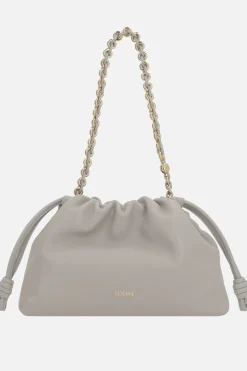 Borse A Tracolla>LOEWE borsa a spalla Flamenco Purse in nappa Grigio