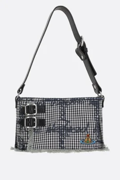 Borse A Mano>VIVIENNE WESTWOOD borsa a spalla Heater in tessuto Gingham Nero