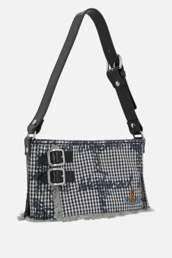 Borse A Mano>VIVIENNE WESTWOOD borsa a spalla Heater in tessuto Gingham Nero