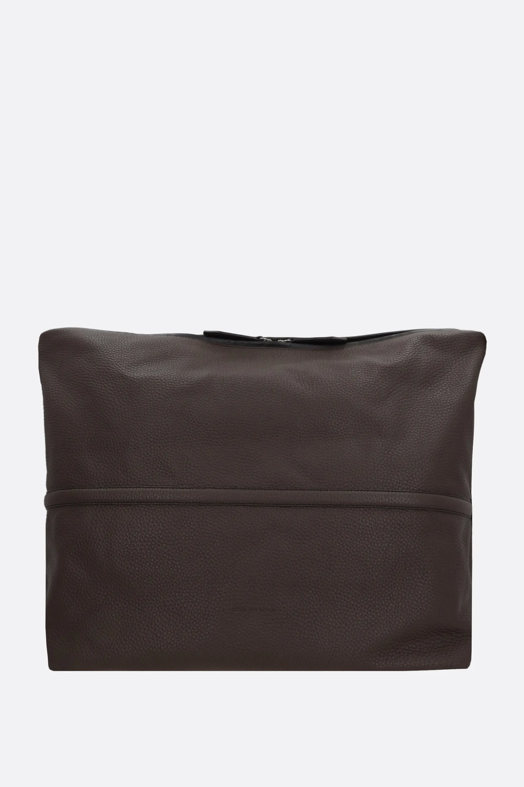 Borse A Tracolla>DRIES VAN NOTEN borsa a spalla Holdall in pelle martellata Marrone