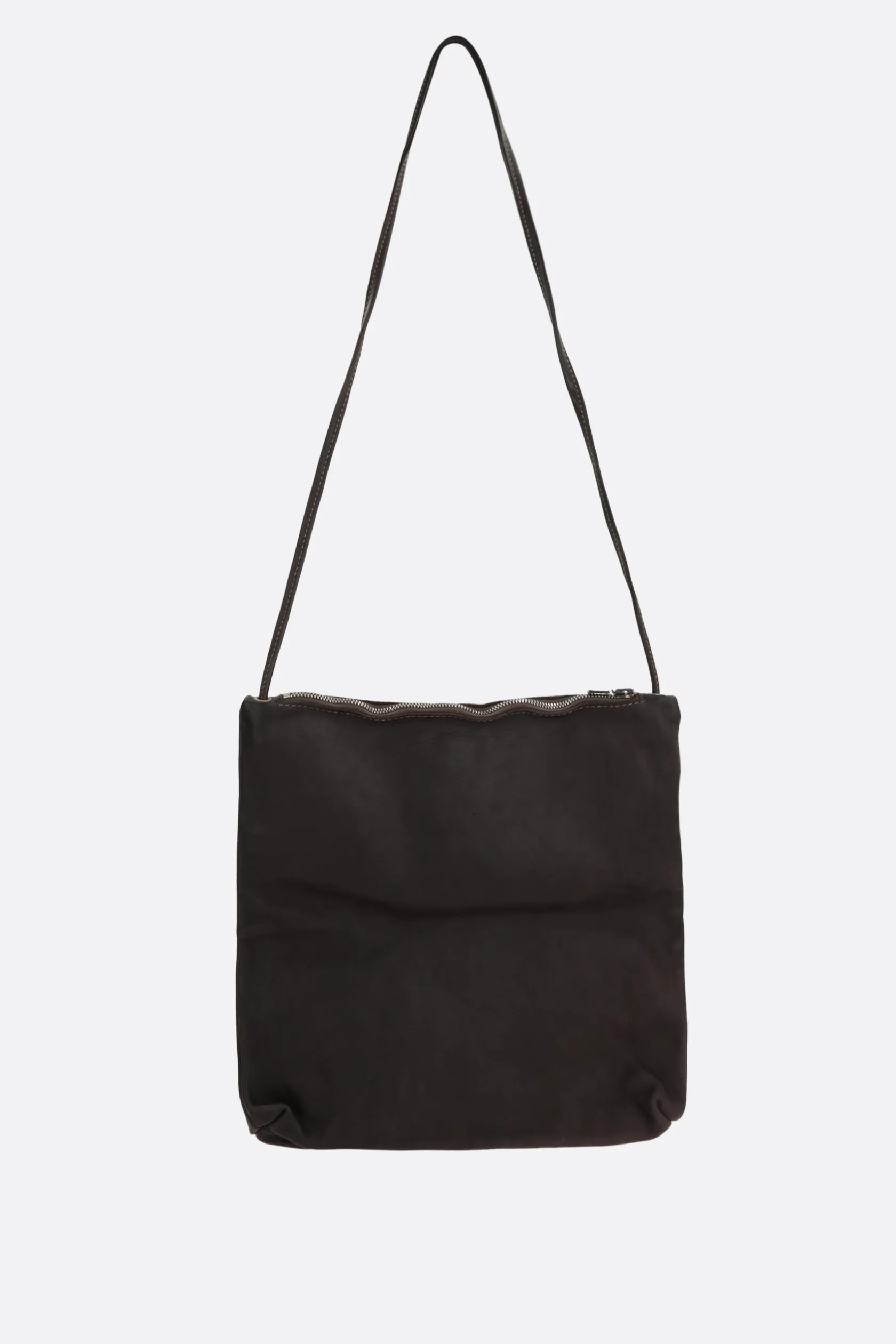 Borse A Tracolla>GUIDI borsa a spalla in pelle martellata Marrone