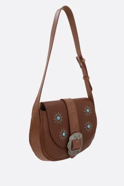 Borse A Tracolla>HTC LOS ANGELES borsa a spalla Joan in pelle vintage Marrone