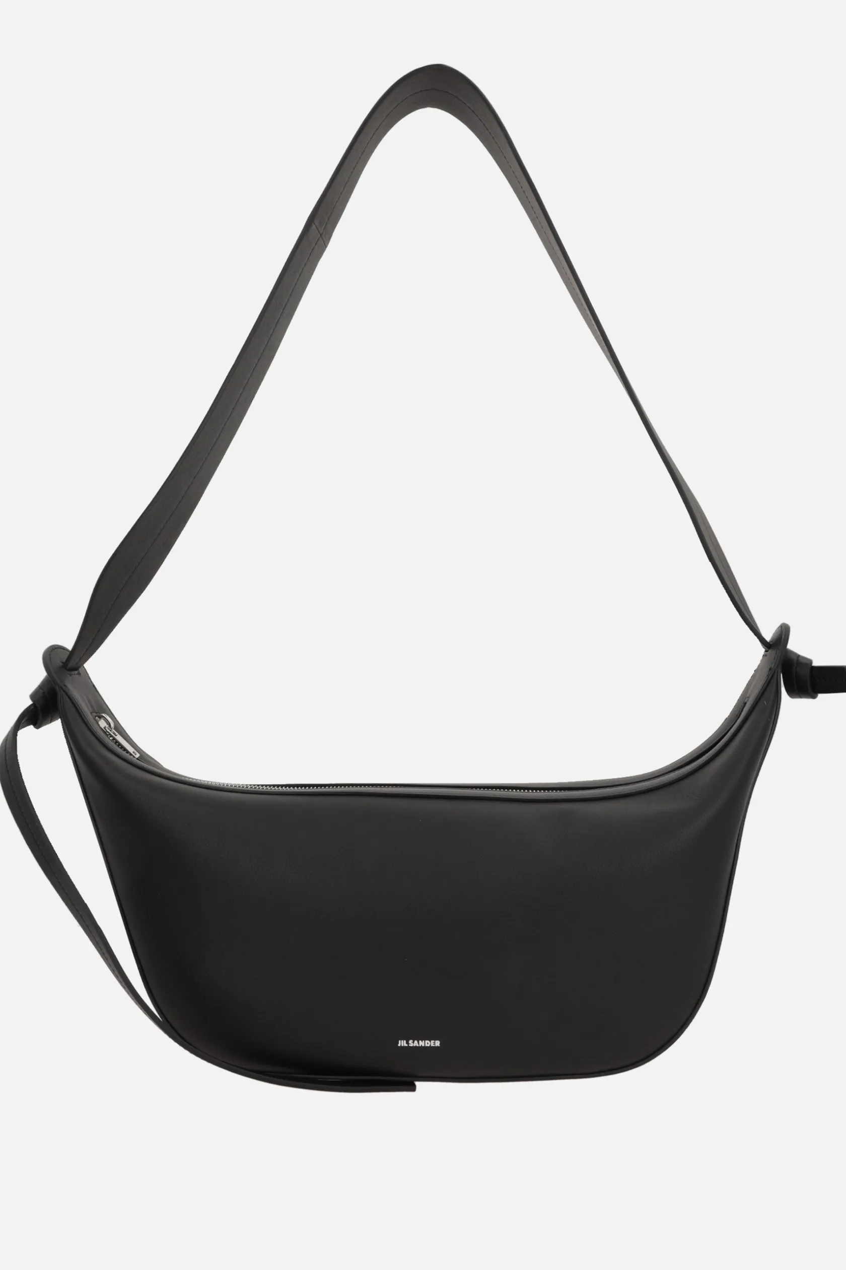 Borse A Tracolla>JIL SANDER borsa a spalla Knot in pelle liscia Nero