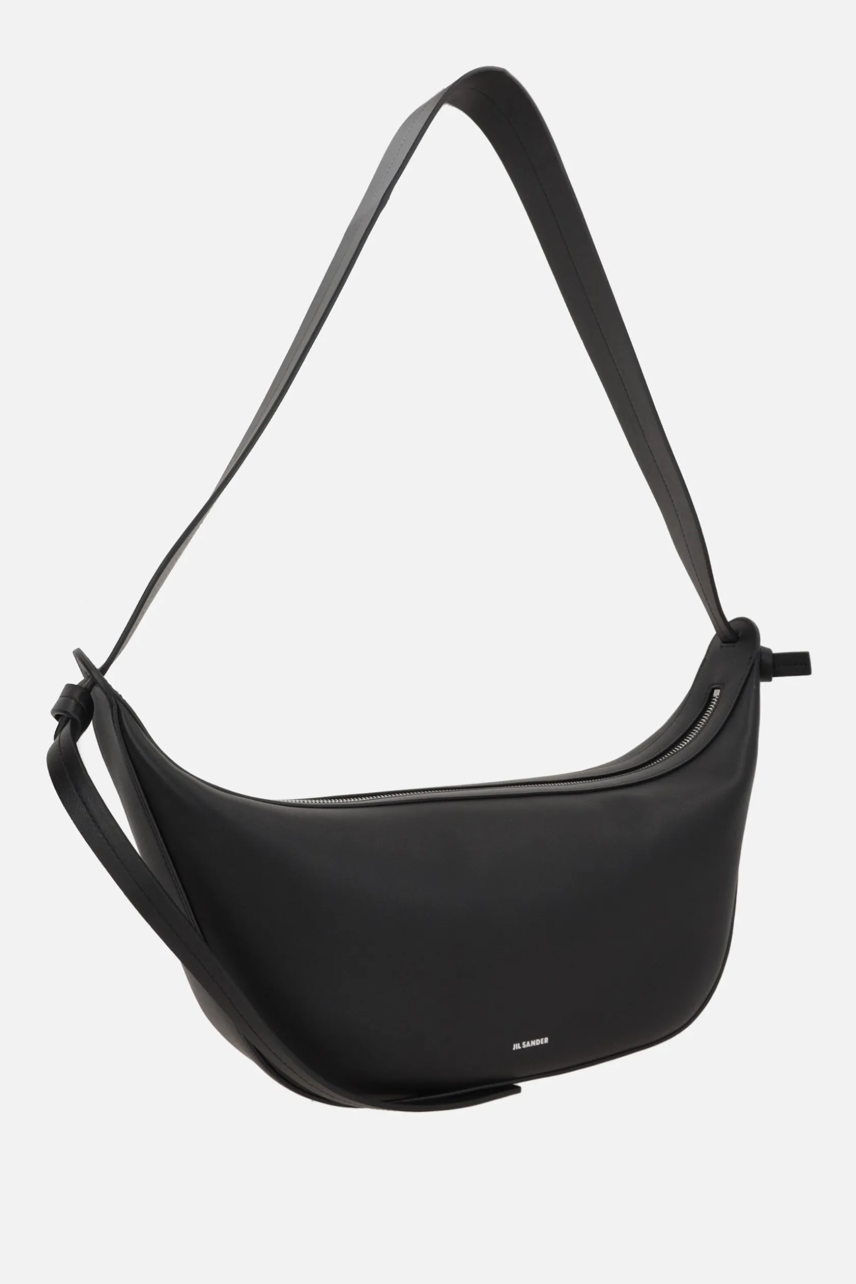 Borse A Tracolla>JIL SANDER borsa a spalla Knot in pelle liscia Nero