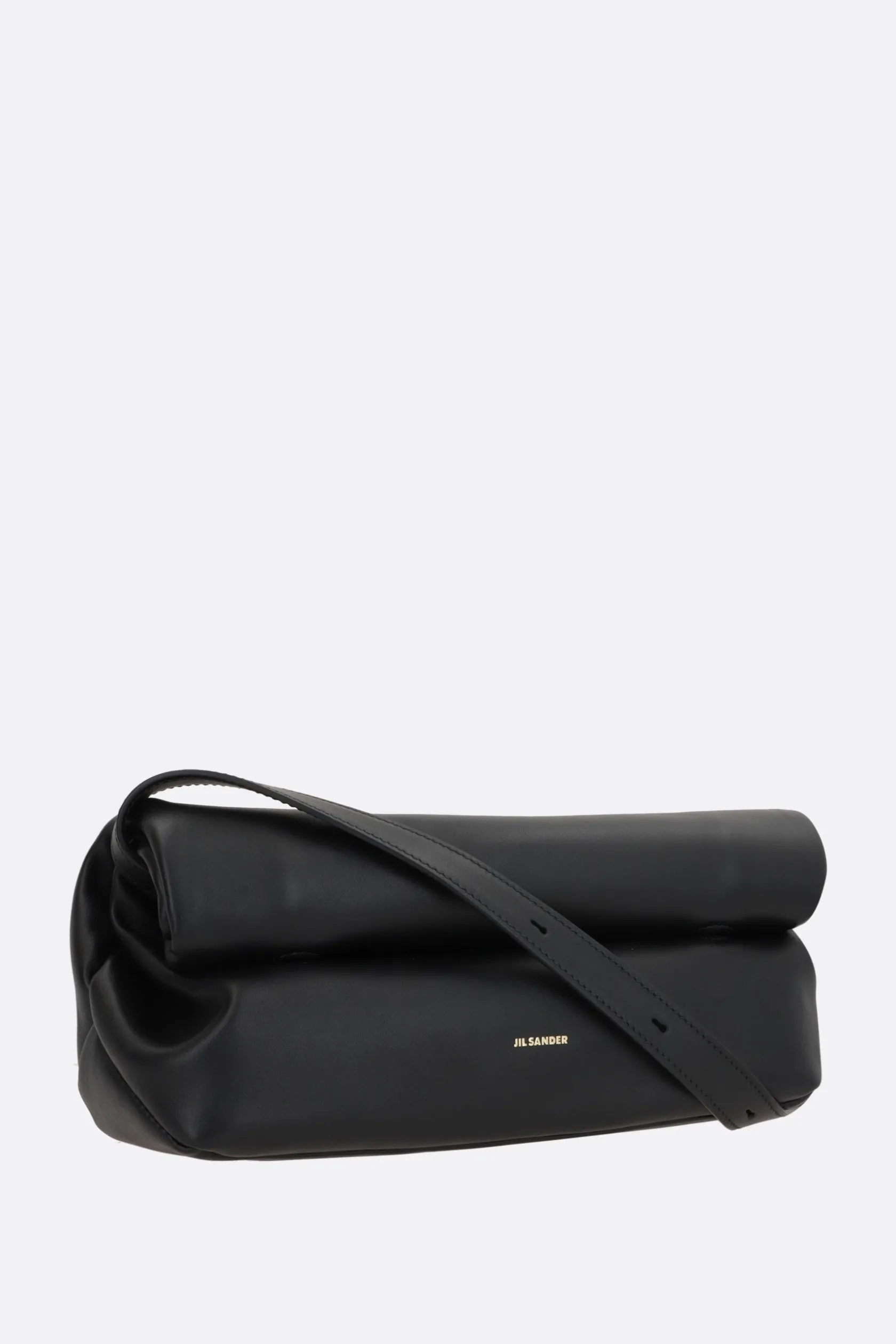 Borse A Tracolla>JIL SANDER borsa a spalla Rollup small in pelle liscia Nero