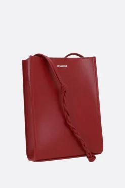 Borse A Tracolla>JIL SANDER borsa a spalla Tangle small in pelle liscia Rosso