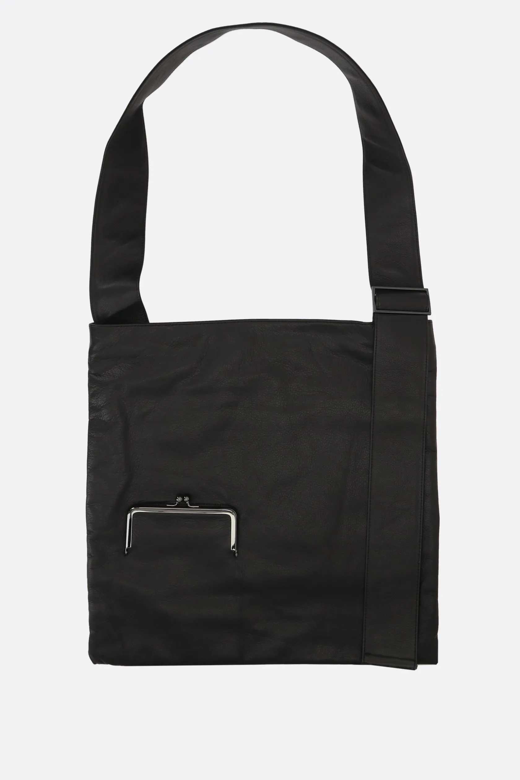 Borse A Tracolla>DISCORD YOHJI YAMAMOTO borsa a tracolla Clasp in pelle martellata Nero