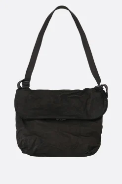 Borse A Tracolla>YOHJI YAMAMOTO borsa a tracolla in pelle martellata Nero