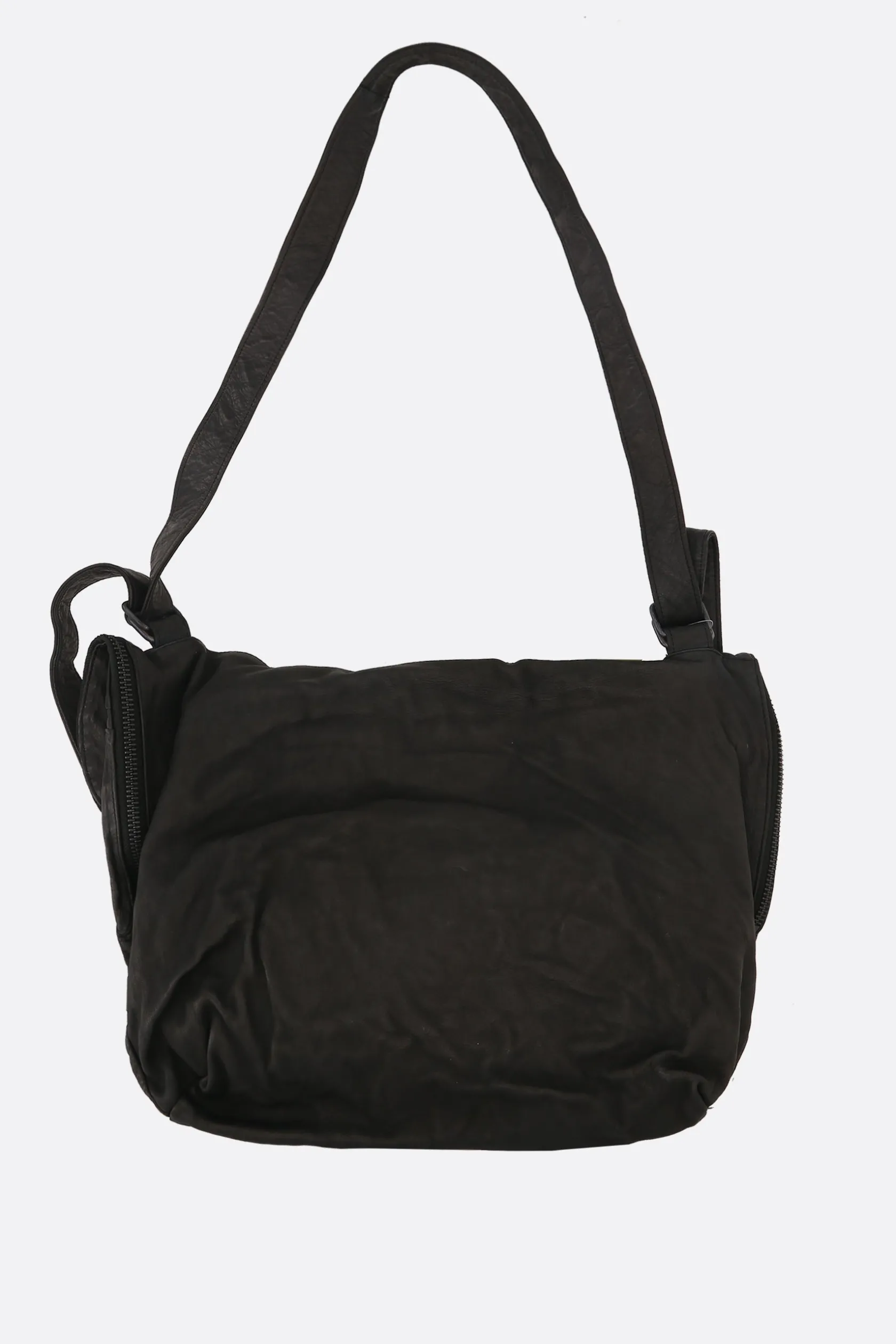 Borse A Tracolla>YOHJI YAMAMOTO borsa a tracolla in pelle martellata Nero