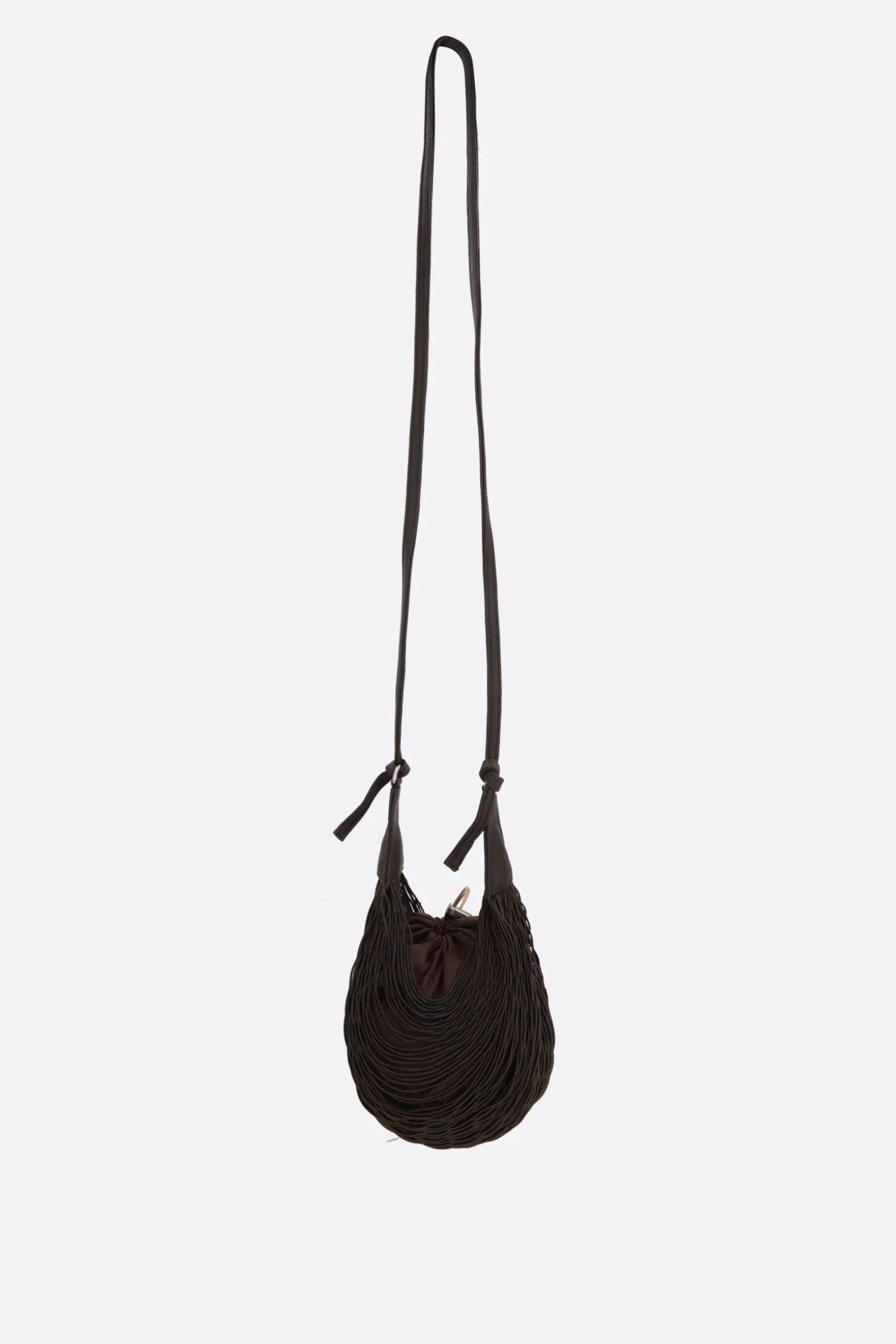Borse A Tracolla>MARIANA MENDEZ borsa a tracolla Palloncino in tessuto con elastici Marrone