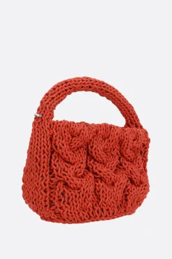 Borse A Mano>JW ANDERSON borsa Cable Knit small in pelle intrecciata Arancione