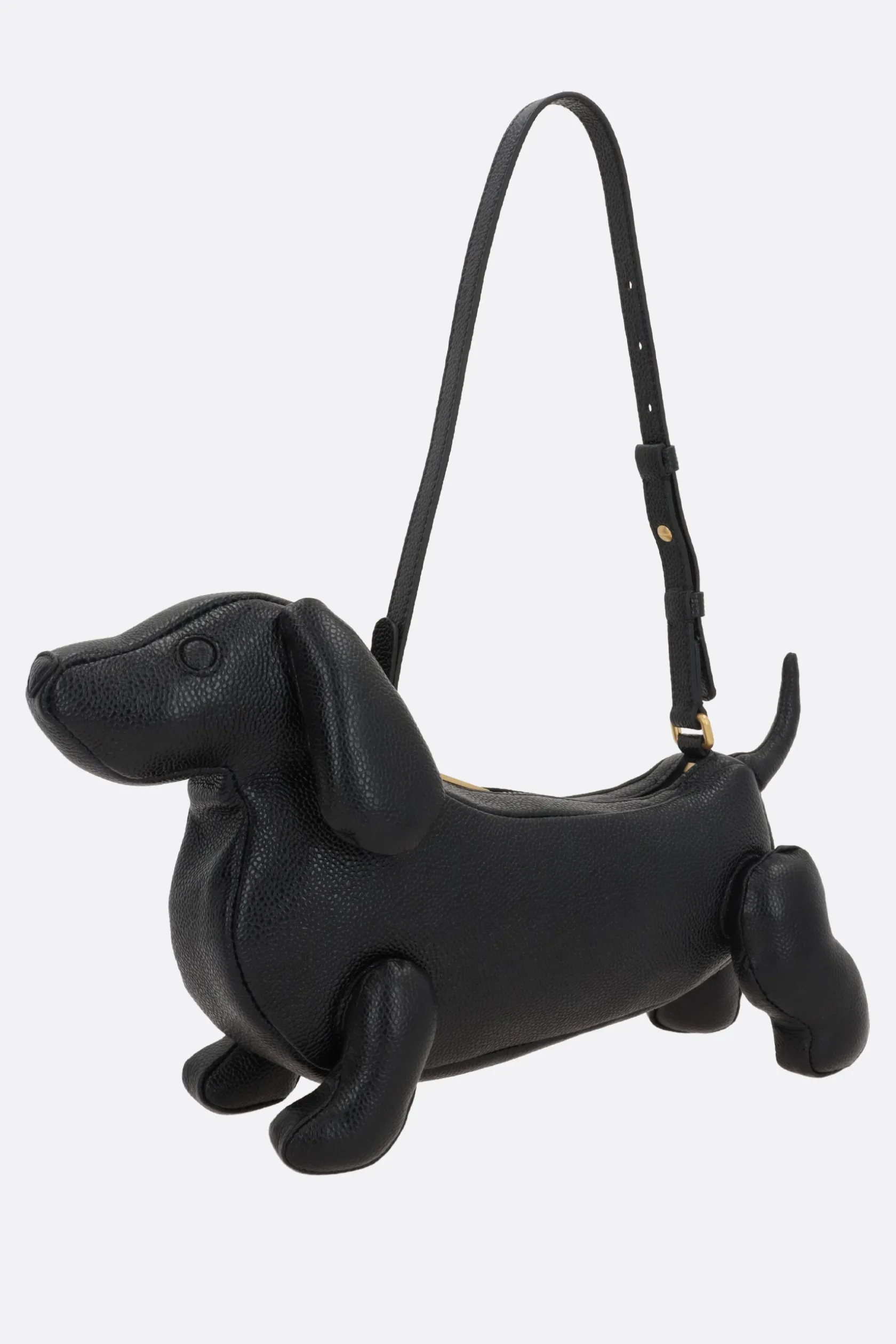 Borse A Tracolla>THOM BROWNE borsa Hector Baguette in pelle Pebble Grain Nero