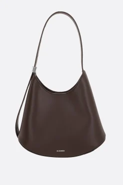 Borse A Tracolla>JIL SANDER borsa hobo Eldorado media in pelle liscia Marrone