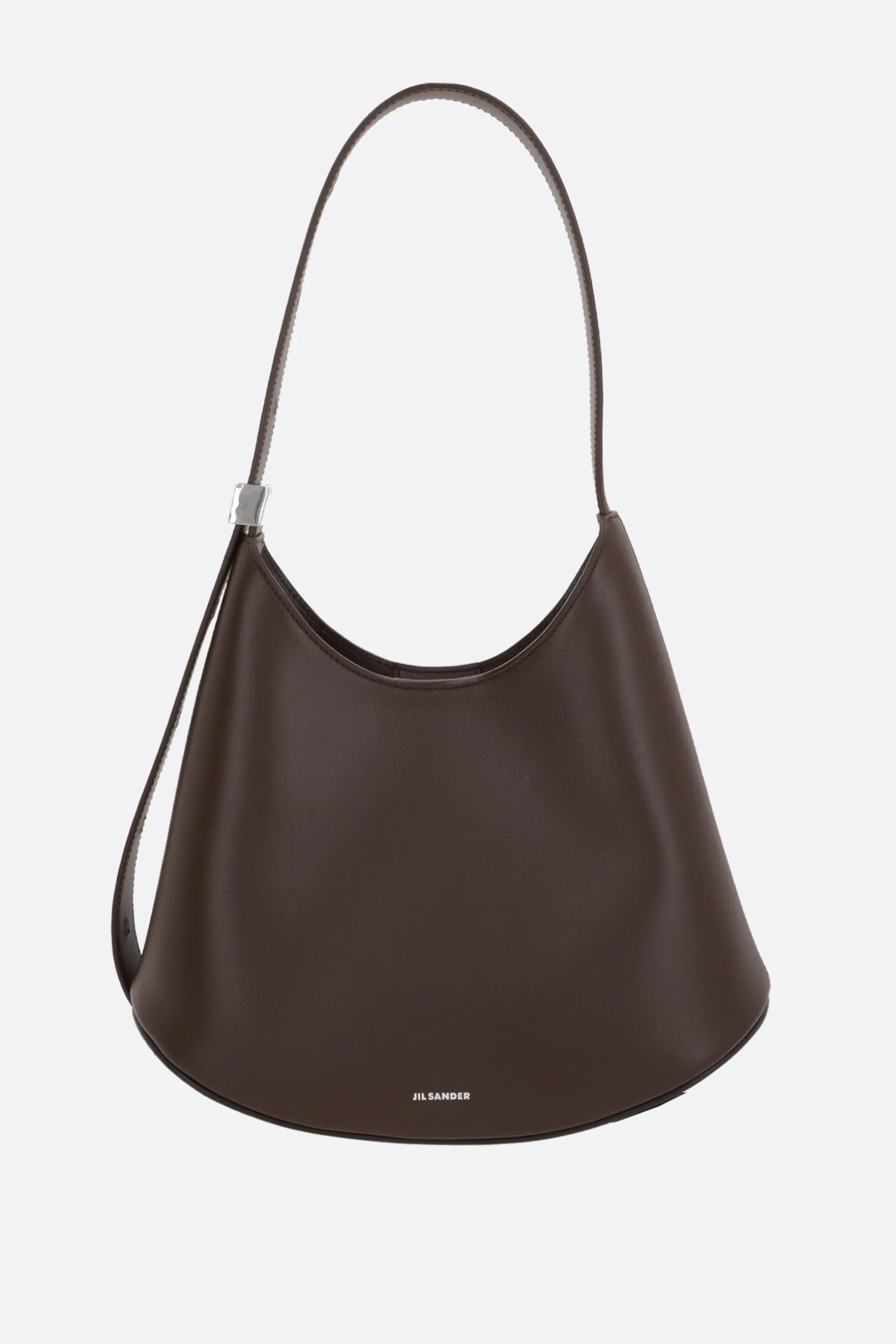 Borse A Tracolla>JIL SANDER borsa hobo Eldorado media in pelle liscia Marrone