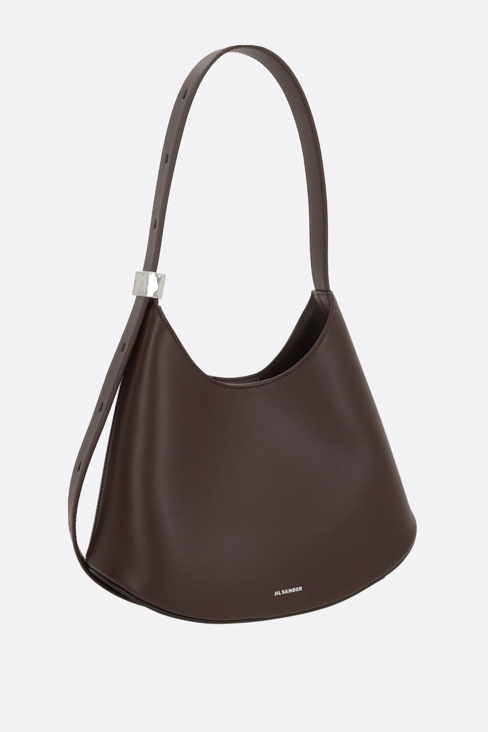 Borse A Tracolla>JIL SANDER borsa hobo Eldorado media in pelle liscia Marrone