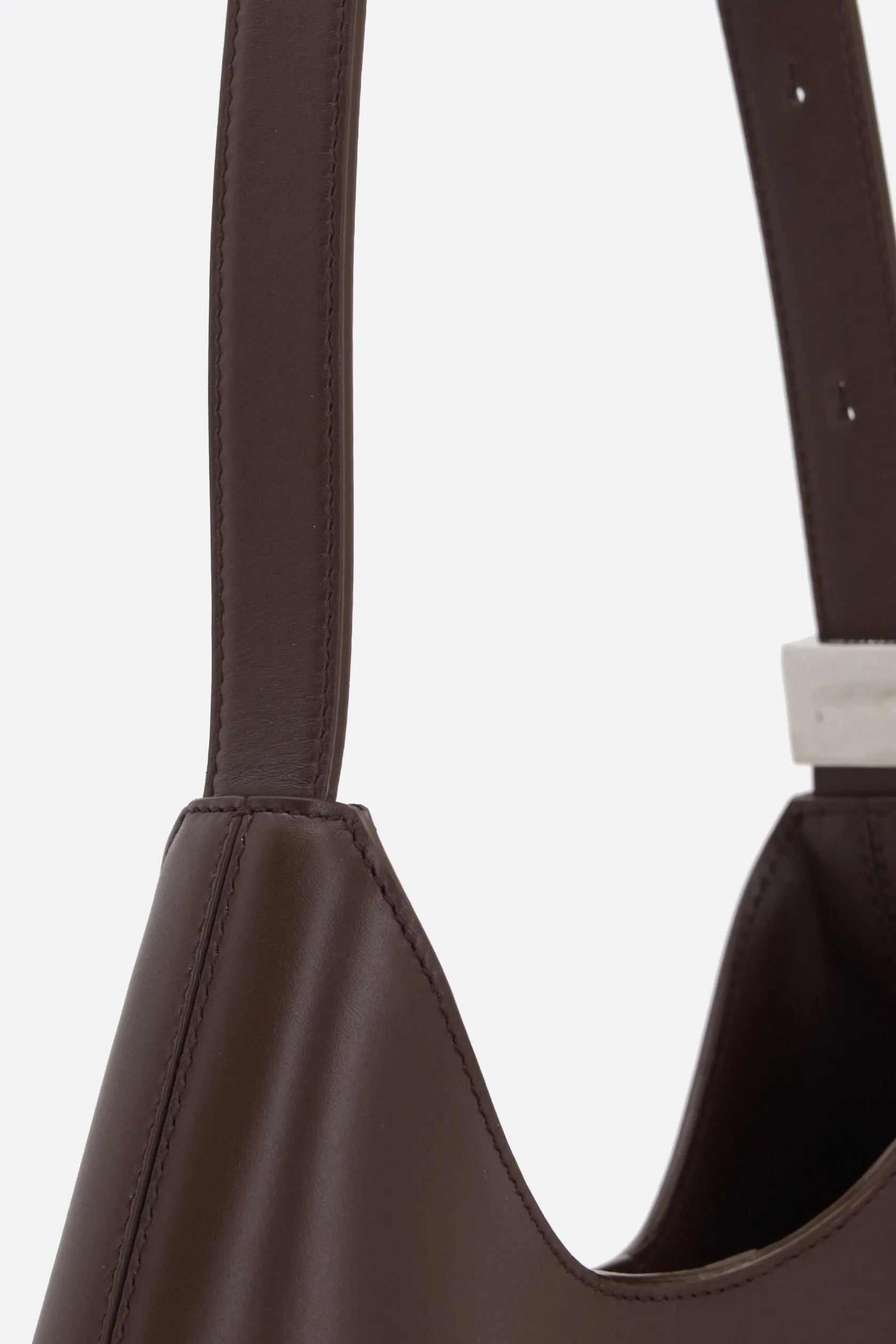 Borse A Tracolla>JIL SANDER borsa hobo Eldorado media in pelle liscia Marrone