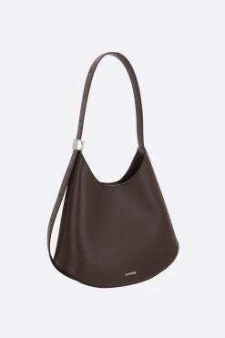 Borse A Tracolla>JIL SANDER borsa hobo Eldorado small in pelle liscia Marrone