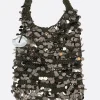 Borse A Mano>JW ANDERSON borsa hobo in rete con paillettes Nero