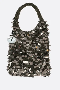Borse A Mano>JW ANDERSON borsa hobo in rete con paillettes Nero
