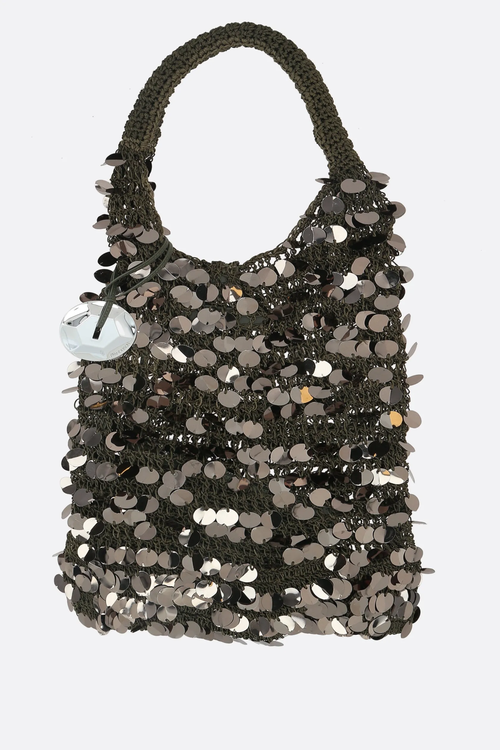 Borse A Mano>JW ANDERSON borsa hobo in rete con paillettes Nero