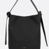 Borse A Tracolla>JIL SANDER borsa hobo Knot media in pelle liscia Nero