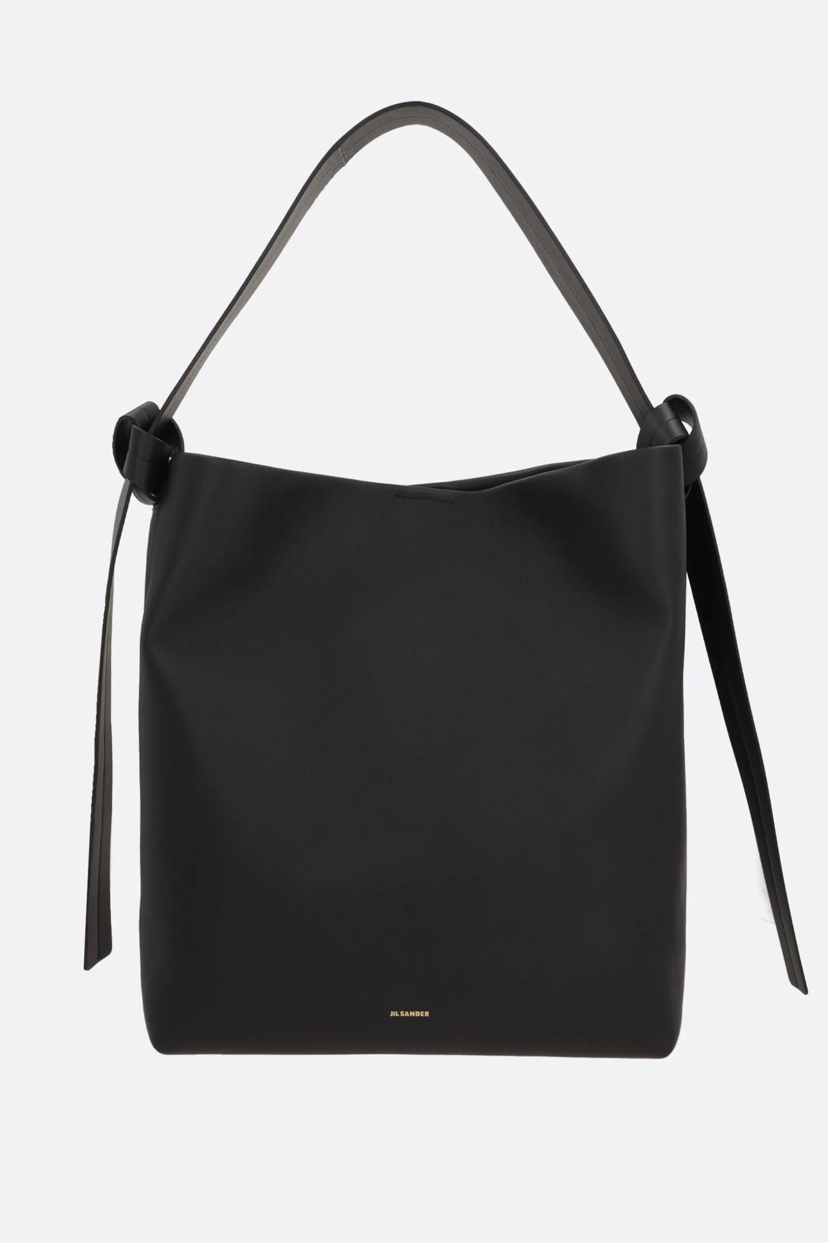 Borse A Tracolla>JIL SANDER borsa hobo Knot media in pelle liscia Nero