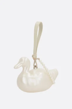 Borse A Mano>SIMONE ROCHA borsa Pearl Duck in Perspex Bianco