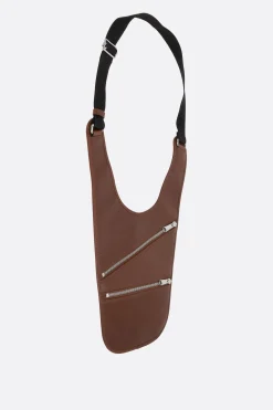Borse A Tracolla>MM6 borsa saddle in pelle liscia Marrone