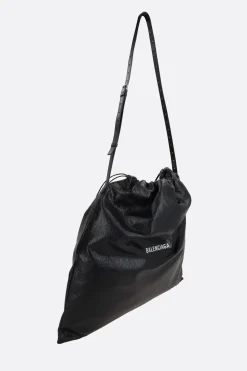 Borse A Tracolla>BALENCIAGA borsa shopping Dust large in pelle Arena Nero