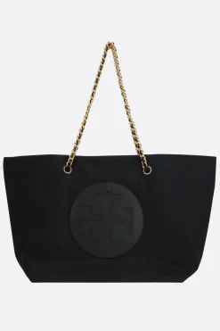 Borse A Mano>TORY BURCH borsa shopping Ella in nylon Nero