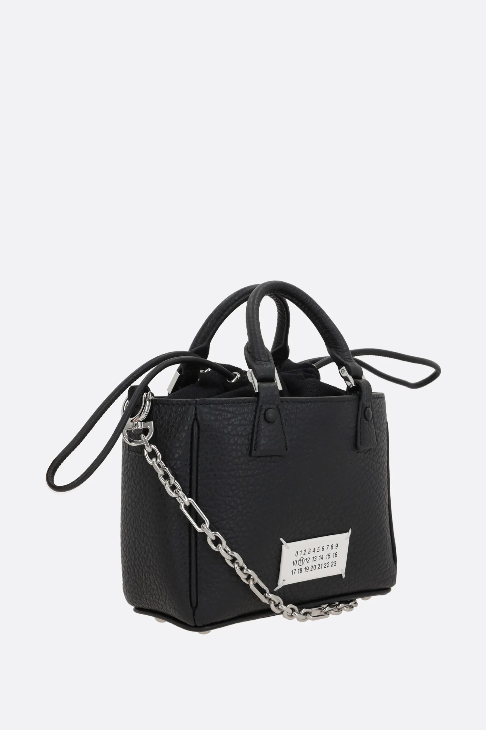 Borse A Mano>MAISON MARGIELA borsa tote 5AC in pelle martellata Nero