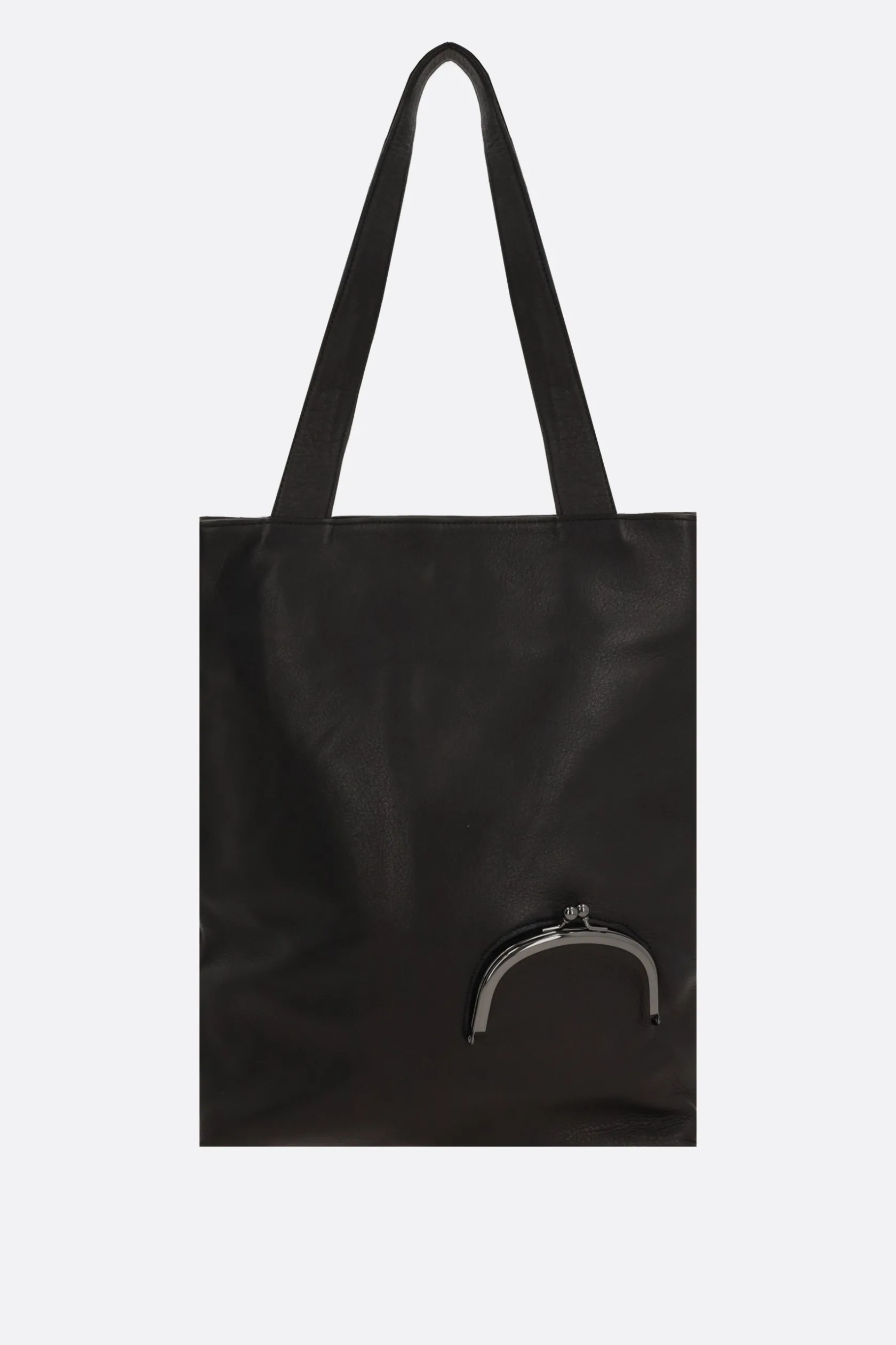 Borse A Mano>DISCORD YOHJI YAMAMOTO borsa tote Clasp small in pelle martellata Nero