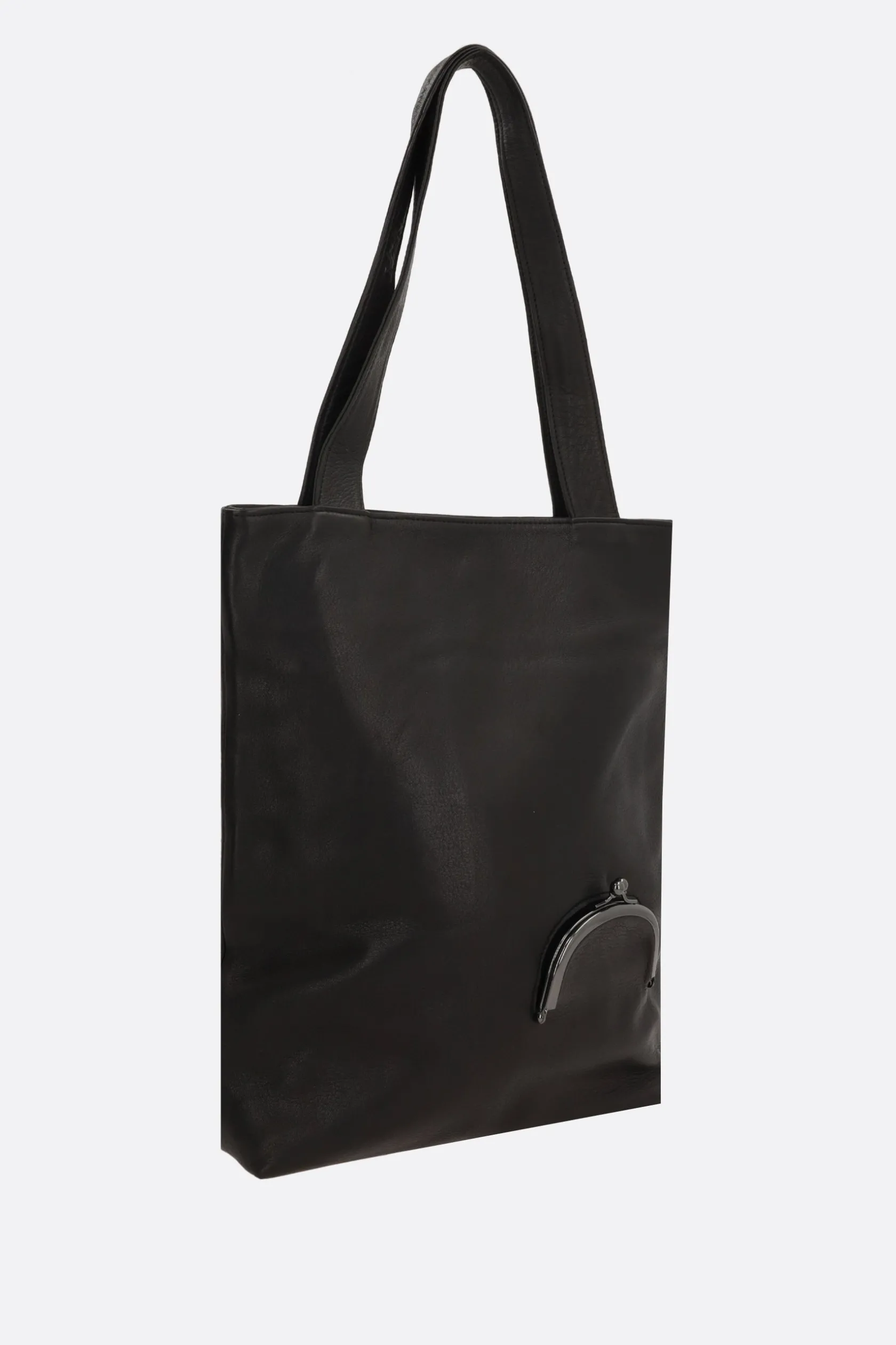 Borse A Mano>DISCORD YOHJI YAMAMOTO borsa tote Clasp small in pelle martellata Nero